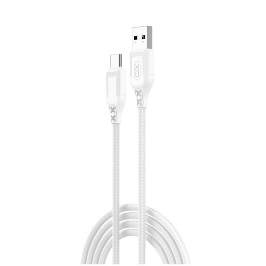 Кабел за данни и зареждане USB-A - USB-C XO Design NB235, 18W, 1m, Бял