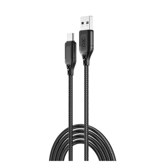 Кабел за данни и зареждане USB-A - USB-C XO Design NB235, 18W, 1m, Черен