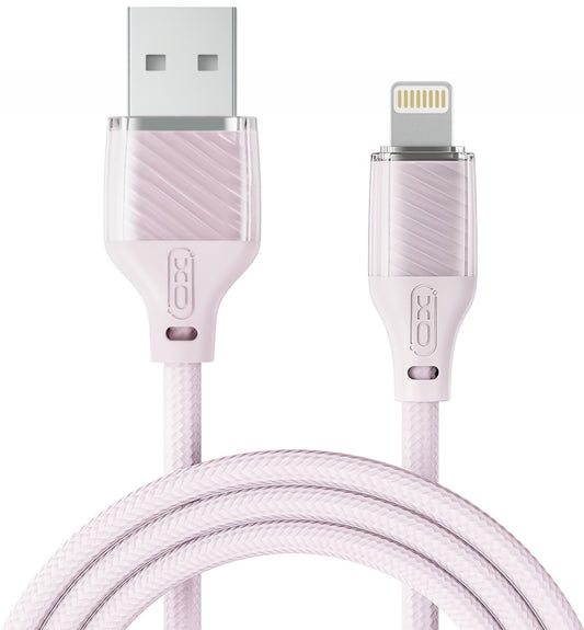 Кабел за данни и зареждане USB-A - Lightning XO Design NB291, 18W, 1m, Розов