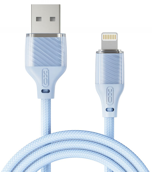 Кабел за данни и зареждане USB-A - Lightning XO Design NB291, 18W, 1m, Син