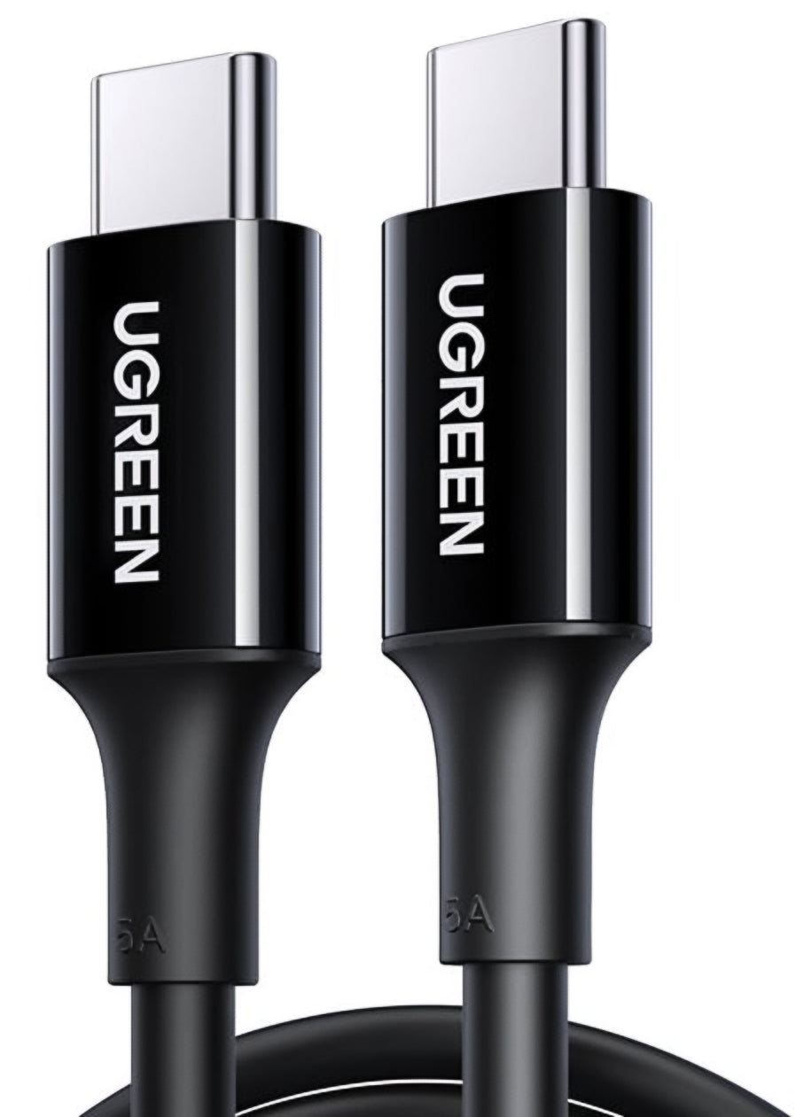 Кабел за данни и зареждане USB-C - USB-C UGREEN US300, 100W, 2m, Черен