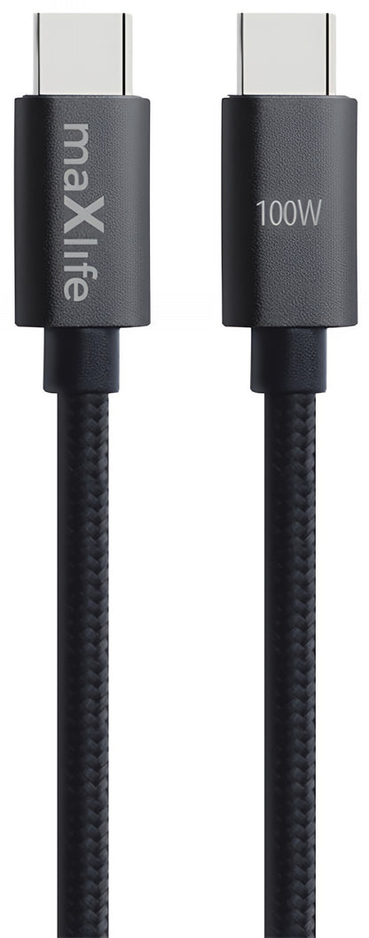 USB-C Data and Charging Cable - USB-C MaXlife MXUC-12, 100W, 1m, Black
