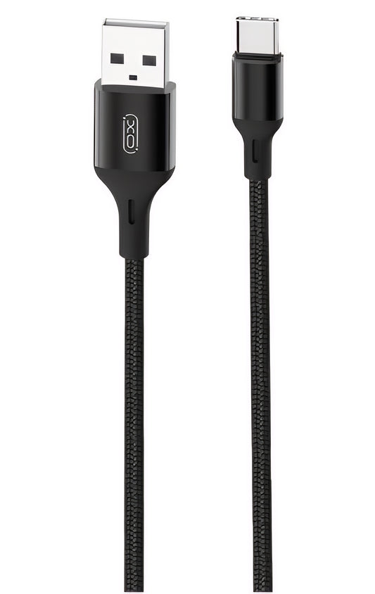 Кабел за данни и зареждане USB-A - USB-C XO Design NB143, 18W, 2m, Черен