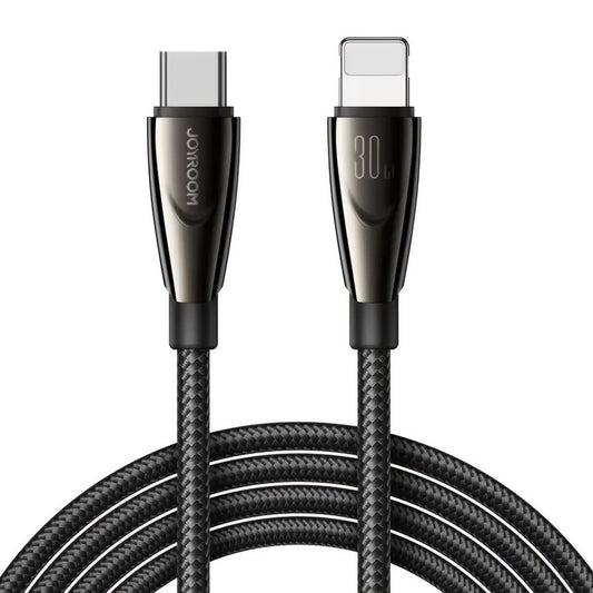 Кабел за данни и зареждане USB-C - Lightning Joyroom S-A31, 30W, 1.2m, Черен