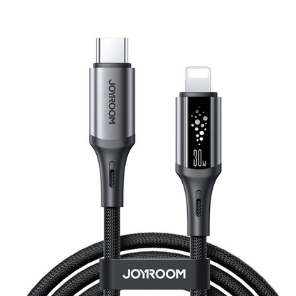 Кабел за данни и зареждане USB-C - Lightning Joyroom S-A60 StarTalk, 30W, 1.2m, Черен