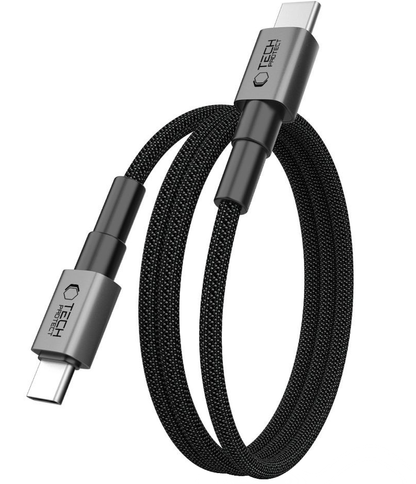 Кабел за данни и зареждане USB-C - USB-C Tech-Protect Ultraboost DNA MagTwist, 100W, 1m, Сив