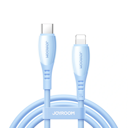 Кабел за данни и зареждане USB-C - Lightning Joyroom S-A59 Vibrant, 30W, 1.2m, Син