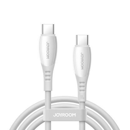 Кабел за данни и зареждане USB-C - USB-C Joyroom S-A59 Vibrant, 60W, 1.2m, Бял