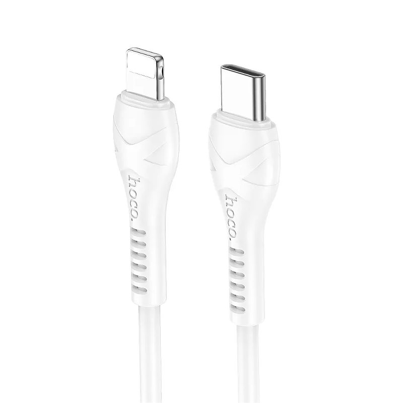 Кабел за данни и зареждане USB-C - Lightning HOCO X37, 27W, 1m, Бял