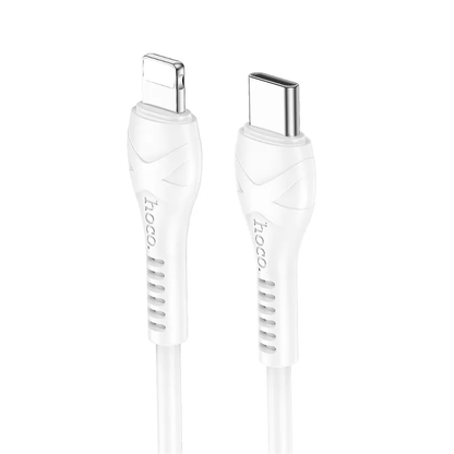 Кабел за данни и зареждане USB-C - Lightning HOCO X37, 27W, 1m, Бял