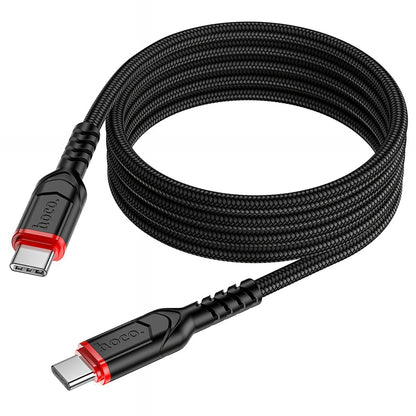 Кабел за данни и зареждане USB-C - USB-C HOCO X59 Victory, 60W, 1m, Черен