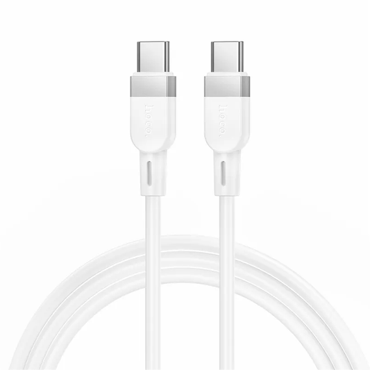 Кабел за данни и зареждане USB-C - USB-C HOCO X109, 60W, 1m, Бял