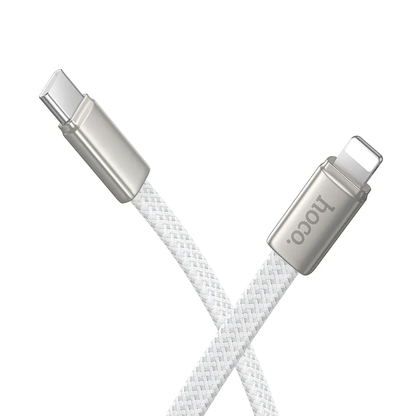 Кабел за данни и зареждане USB-C - Lightning HOCO X125, 30W, 1m, Бял