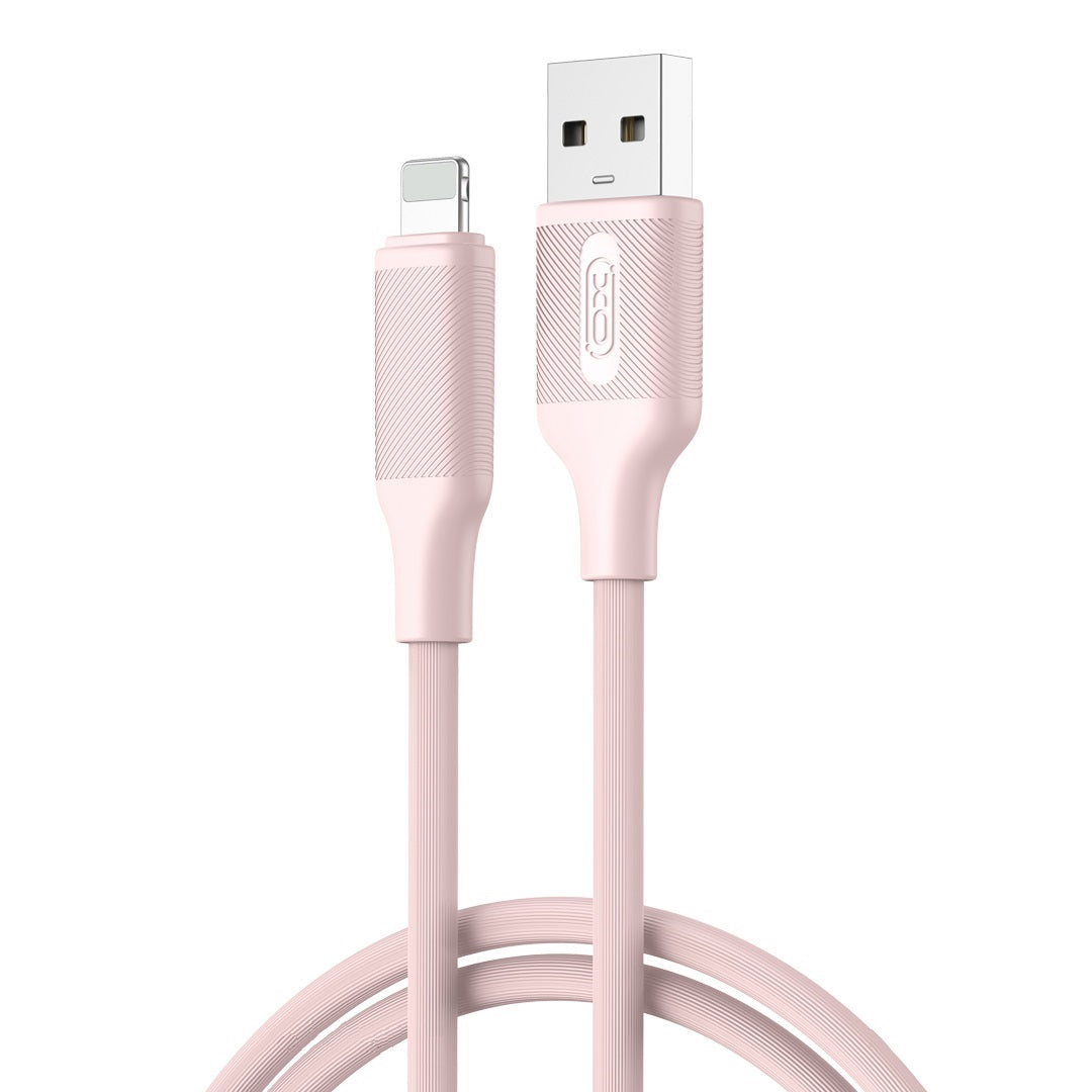 Кабел за данни и зареждане USB-A - Lightning XO Design NB265, 12W, 1m, Розов