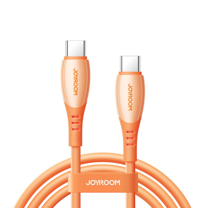 Кабел за данни и зареждане USB-C - USB-C Joyroom S-A59 Vibrant, 60W, 1.2m, Оранжев