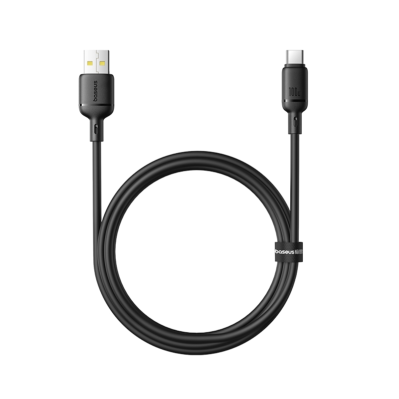Baseus Silky USB-A to USB-C Data and Charging Cable, 100W, 1m, Black P10377703113-00