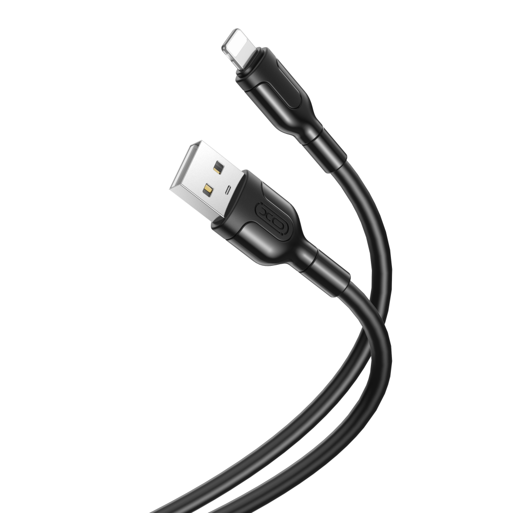 Кабел за данни и зареждане USB-A - Lightning XO Design NB212, 18W, 1m, Черен