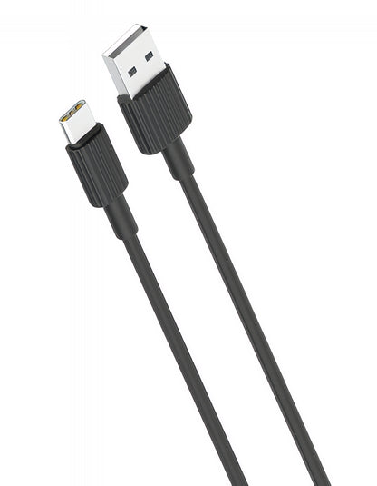 Кабел за данни и зареждане USB-A - USB-C XO Design NB156, 18W, 1m, Черен