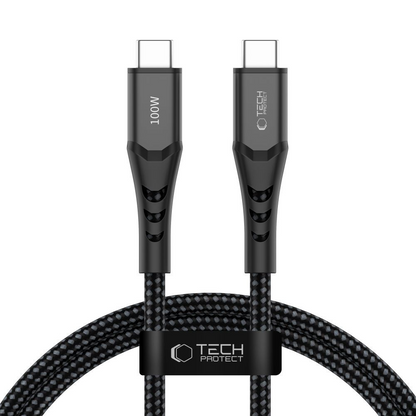 Кабел за данни и зареждане USB-C - USB-C Tech-Protect UB11T Ultraboost, 100W, 1м, Черен