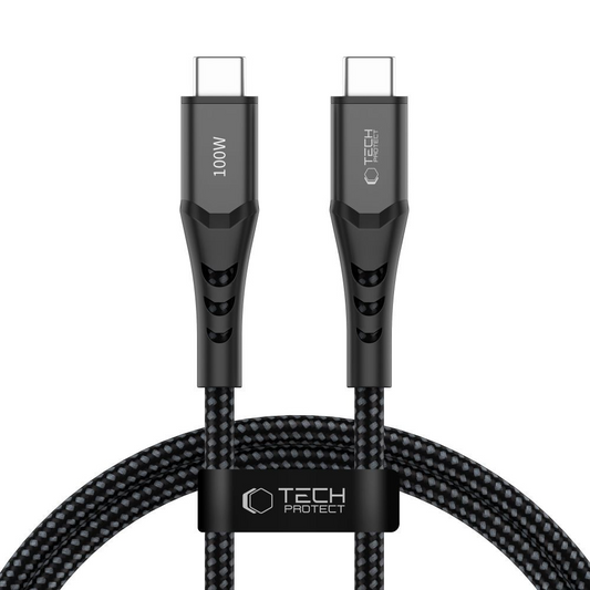 Кабел за данни и зареждане USB-C - USB-C Tech-Protect UB11T Ultraboost, 100W, 1м, Черен
