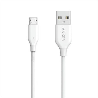 Кабел за данни и зареждане USB-A - microUSB Anker PowerLine, 18W, 1m, Бял A8132H21
