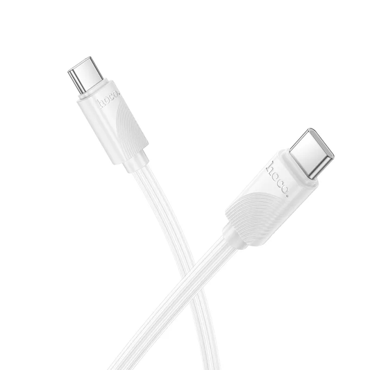 Кабел за данни и зареждане USB-C - USB-C HOCO X114, 60W, 1м, бял