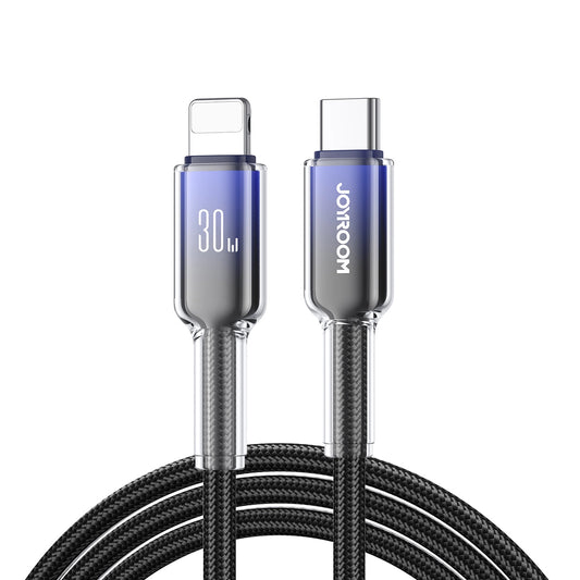 Кабел за данни и зареждане USB-C - Lightning Joyroom S-A42, 30W, 1.2м, Черен