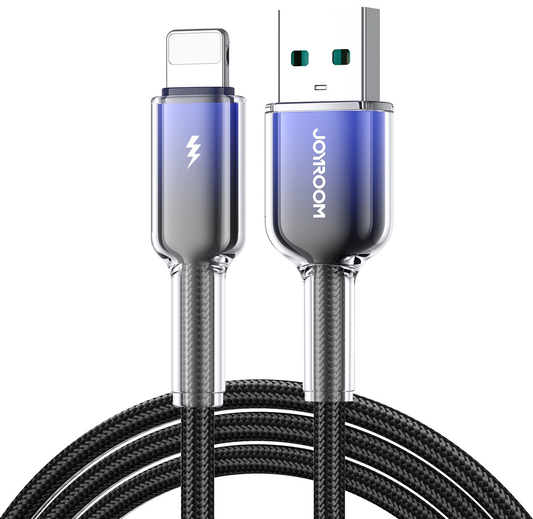 Кабел за данни и зареждане USB-A - Lightning Joyroom S-A42, 18W, 1.2м, Черен