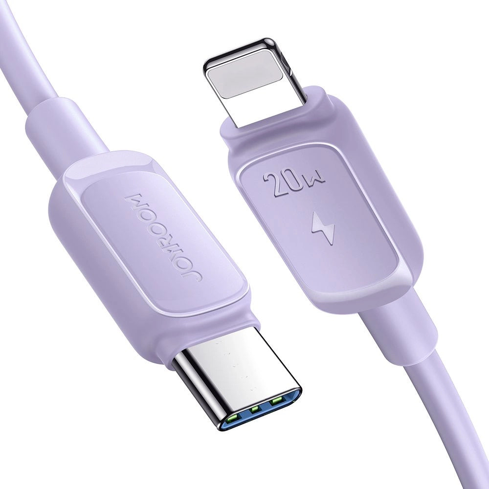 Кабел за данни и зареждане USB-C - Lightning Joyroom S-A14, 20W, 1.2м, лилав