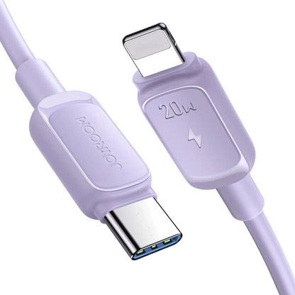Кабел за данни и зареждане USB-C - Lightning Joyroom S-A14, 20W, 1.2м, лилав