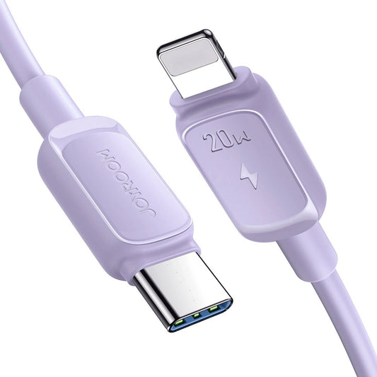 Кабел за данни и зареждане USB-C - Lightning Joyroom S-A14, 20W, 1.2м, лилав