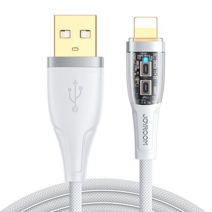 Кабел за данни и зареждане USB-A - Lightning Joyroom S-UL012A3, 18W, 1.2м, бял
