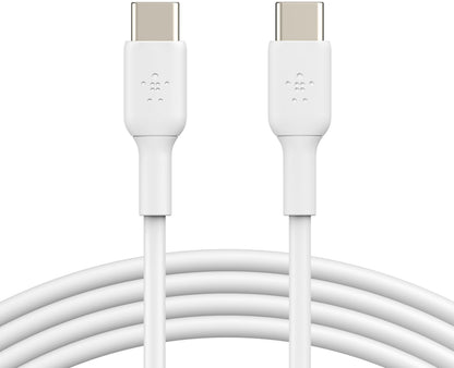 Кабел за данни и зареждане USB-C - USB-C Belkin BoostCharge, 60W, 2м, бял CAB003bt2MWH