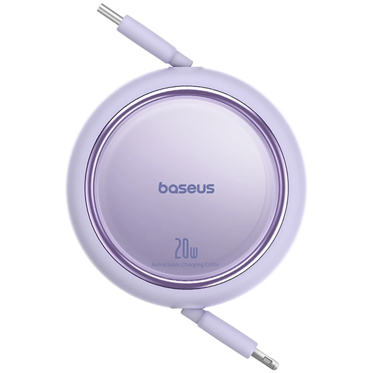 Кабел за данни и зареждане USB-C - Lightning Baseus Free2Pull Mini Retractable, 20W, лилав P10364501511-00