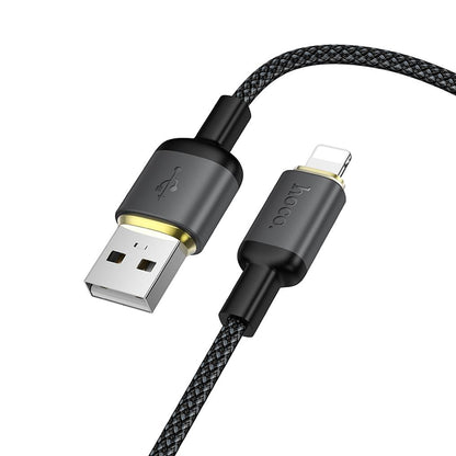 Кабел за данни и зареждане USB-A - Lightning HOCO X128 Benefit, 12W, 1м, Черен