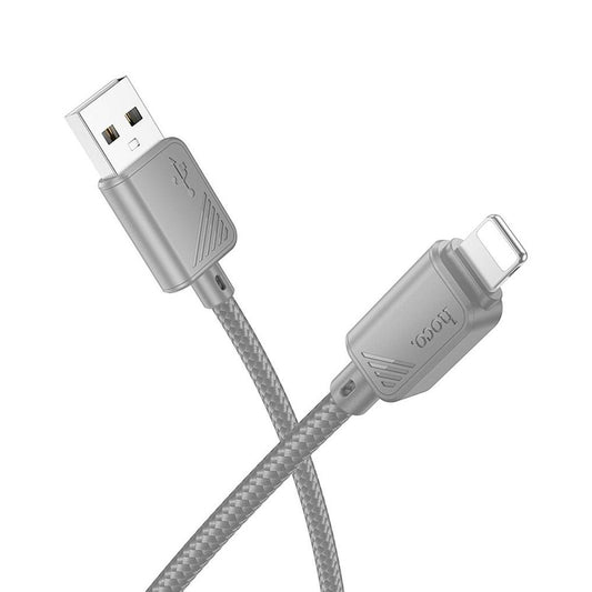 Кабел за данни и зареждане USB-A - Lightning HOCO X113, 18W, 1м, Сив