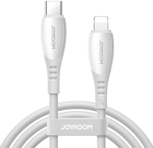 Кабел за данни и зареждане USB-C - Lightning Joyroom S-A59 Vibrant, 30W, 1.2м, бял