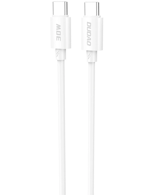 Кабел за данни и зареждане USB-C - USB-C Dudao L4C, 30W, 1.2м, бял