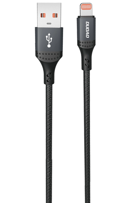 Кабел за данни и зареждане USB-A - Lightning Dudao L3SL, 30W, 1.2м, Черен