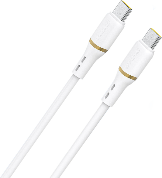 Кабел за данни и зареждане USB-C - USB-C Dudao L25C, 30W, 1м, бял