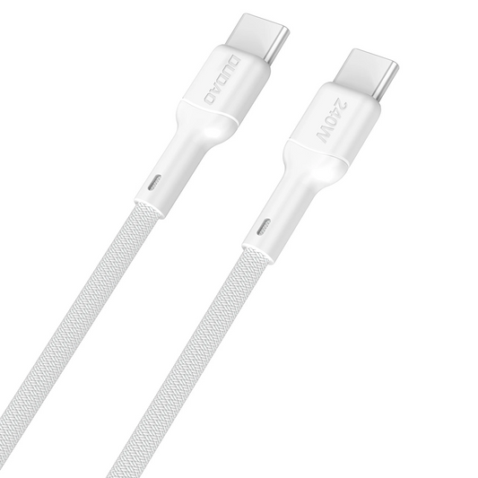 Кабел за данни и зареждане USB-C - USB-C Dudao L9C Max, 240W, 1.2м, бял