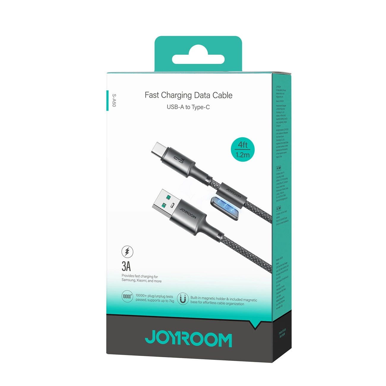 Кабел за данни и зареждане USB-A - USB-C Joyroom S-A50, 60W, 1.2m, Сив