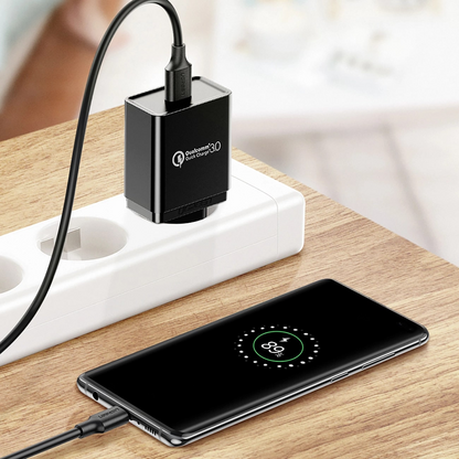 Кабел за данни и зареждане USB-A - USB-C UGREEN US184, 18W, 0.5m, Черен