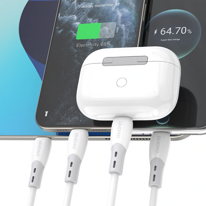 Кабел за данни и зареждане USB-C - USB-C Dudao L25SC, 60W, 2m, Бял