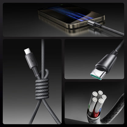 Кабел за данни и зареждане USB-A - USB-C Joyroom S-A50, 60W, 1.2m, Сив