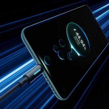 Кабел за данни и зареждане USB-A - USB-C Baseus Lit Button Control, 100W, 2m, Черен P10379002121-01