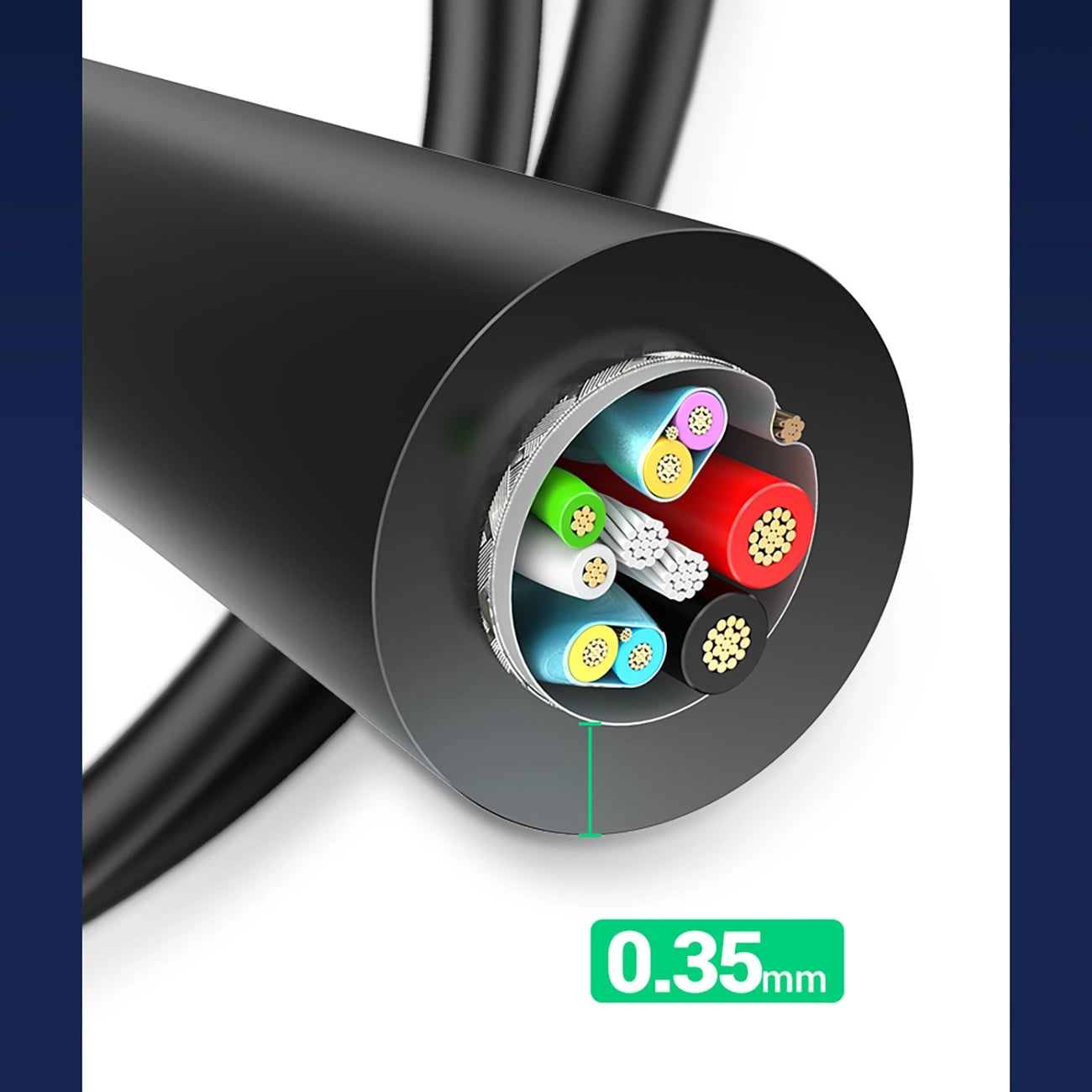 Кабел за данни и зареждане USB-A - USB-C UGREEN US184, 18W, 0.5m, Черен