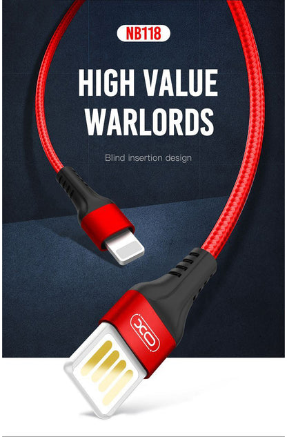 Кабел за данни и зареждане USB-A - microUSB XO Design NB118, 18W, 1m, Червен