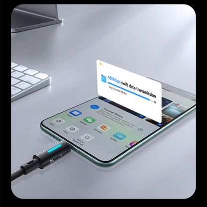 Кабел за данни и зареждане USB-A - USB-C Baseus Lit Button Control, 100W, 2m, Черен P10379002121-01