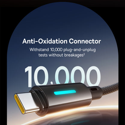 Кабел за данни и зареждане USB-A - USB-C Baseus Lit Button Control, 100W, 2m, Черен P10379002121-01